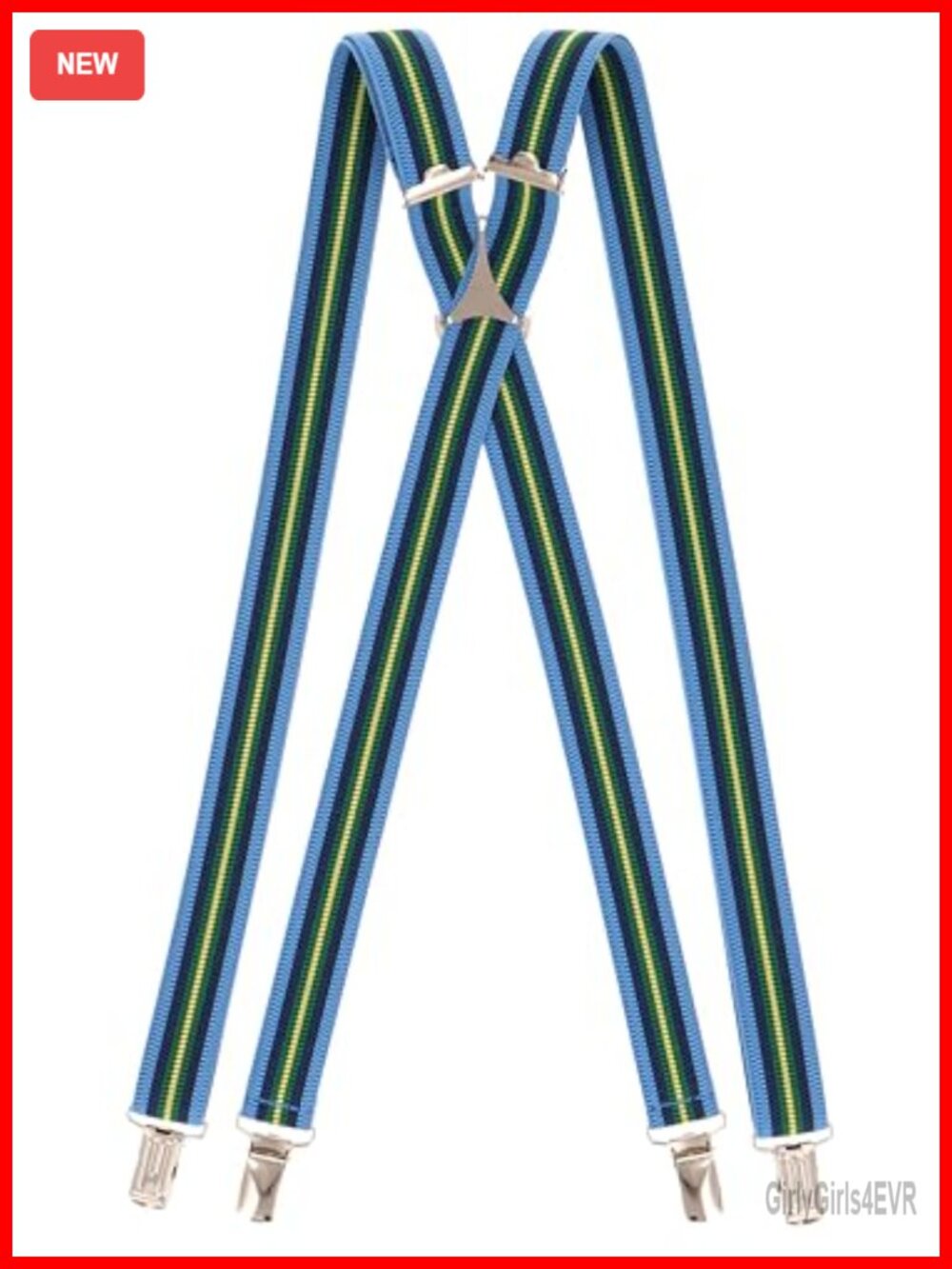 Slim Suspenders Y-Back 4 Clips Lightweight Elastic Adjustable 51"